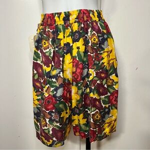 Vintage Jane Ashley Silk Jewel Tone Floral Shorts New with Tags